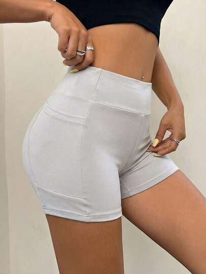 SHEIN EZwear Opaque White Short Leggings