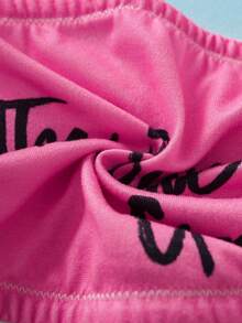 THE POWERPUFF GIRLS X SHEIN 3pcs/Set Women's Casual Comfortable Cartoon Print Tube Tops - Pink - View 3