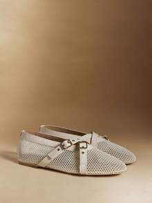 Rosivie Ladies' Summer Casual Buckle Flat Shoes - Beige - View 3