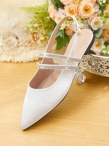 CUCCOO HITCHD Women's Fashion Bow Commuter Office Elegant Wear Pointed Flat Shoes - White - View 6