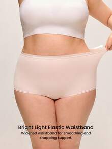 LUVLETTE Plus 3条装棉质高腰平角内裤套装 - 粉色 - 彩色 - 查看 10