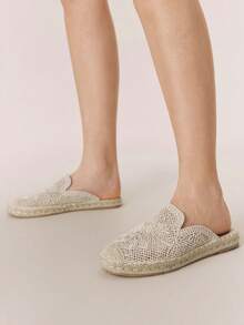 Styleloop Women's Casual Woven Slip-On Flats Holiday Travel Essential Boho Cowgirl Outfit - Apricot - View 6