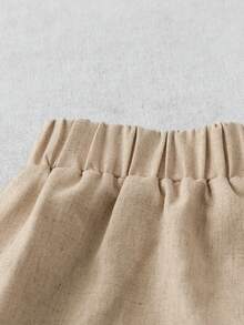 GlowEve 纹理西装背心+短裤套装 - 卡其色 - 查看 3