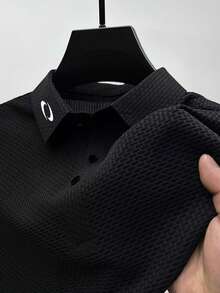 Acti Log 男士休闲运动纽扣 Polo 衫 - 藏蓝色 - 查看 4