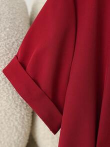 Franclia 日常百搭气质优雅通勤休闲V领短袖收腰A级女装酒红色连衣裙女士夏季连衣裙女士优雅派对连衣裙优雅连衣裙女士通勤连衣裙夏季度假连衣裙职场连衣裙中长款女士春夏连衣裙酒红色连衣裙女士纯色连衣裙酒红色连衣裙短袖连衣裙女士优雅连衣裙女士正式连衣裙高品质连衣裙 - 紅色 - 查看 5