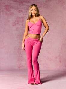 BABYPHAT SDBP586 - 镂空装饰细节喇叭裤 - 粉色 - 查看 3