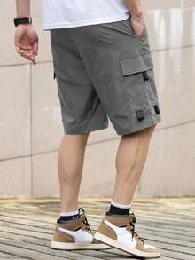 And Modern Work Shorts For Men Design With Multiple Angles For Practicality For Leisure, Sports And Outdoor Activities. - Grey - View 2