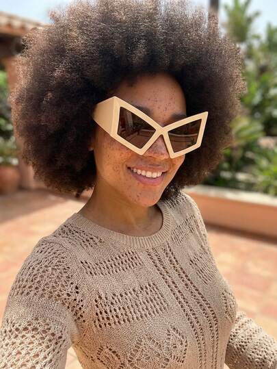 Joivida 1Pc Cross-Border Personalized Oversized Cat-Eye Fashion Glasses, European And American Style, Hip-Hop Beach Party Fashion Glasses