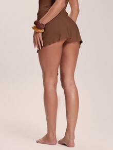 Musera Resort Pareo de 2 piezas con dobladillo de lechuga y lazos laterales, esenciales de playa y traje de baño para vacaciones de primavera y verano - Multicolor - Ver 6