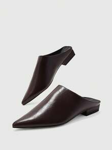 CUCCOO BIZCHIC Women Shoes Pointed Flat Shoes Classic Muller Shoes - Maroon - View 5