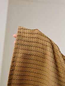 ZEYLAH Elegant Fitted Knit Dress, Minimalist Style, Spring/Summer - Khaki - View 7