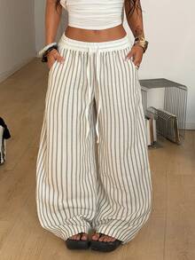 Coolane Women's Summer Streetwear Going Out Casual Loose Checked Wide Leg Pants - Multicolor - View 3