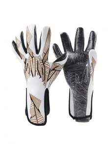 1 Pair Latex Football Goalkeeper Gloves Adults Youth Thickened Football Comfortable Breathable Anti-Slip Professional Protection Match Training Goalkeeper Soccer Outdoor Sports Men Women Goalkeeper Goalie Gloves White - White - View 4