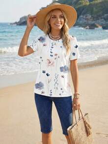 Sylviya 2件套休闲花卉图案女士夏季度假套装 - 彩色 - 查看 4