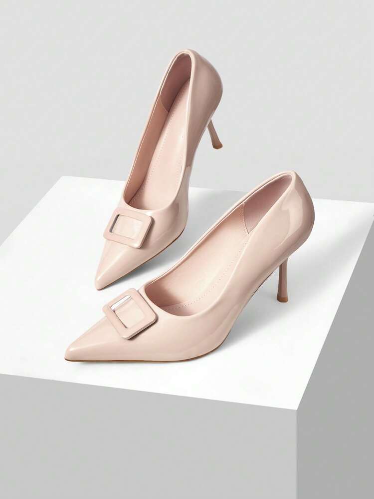 WOMEN'S FASHIONABLE ELEGANT CASUAL SIMPLE SQUARE BUCKLE HIGH HEEL PUMPS, SPRING/AUTUMN