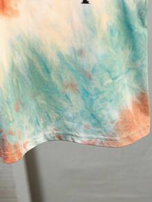 2pcs Kids Boys Tie-Dye Coconut Tree Print Sleeveless Vest Top And Shorts Knit Set,Casual Summer Beach Holiday Outfits For School Garden Birthday - Pink - View 5