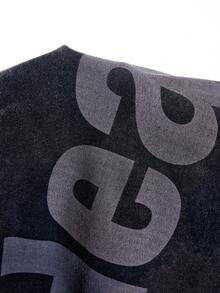 LYSMO 夏季休闲字母印花短款T恤 - 深灰色 - 查看 7