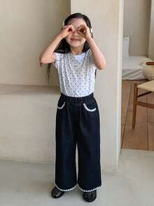 DAZY Young Girls Wide Leg Jeans - Blue - View 3