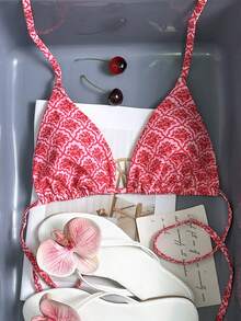 Swim Vcay Áo bikini nữ in họa tiết nhiệt đới dễ thương, thích hợp mặc đi dự tiệc. - Nhiều màu - Xem 1