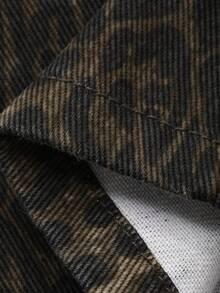 DAZY Young Boys Elastic Waist Leopard Print Casual Loose Straight Leg Jeans - Brown - View 7