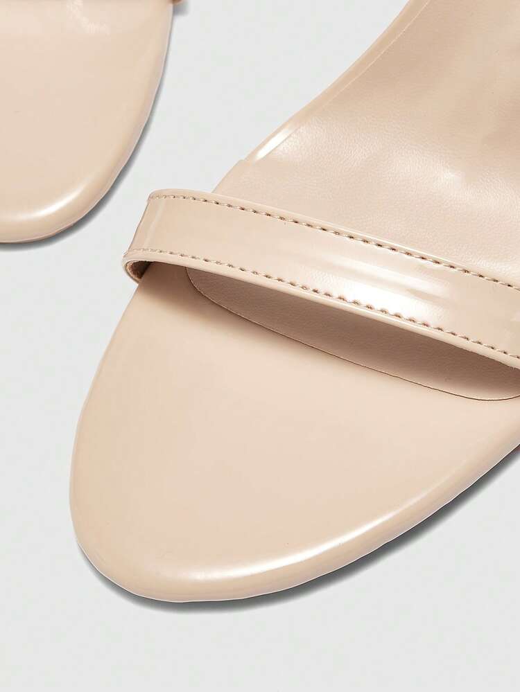CUCCOO BIZCHIC Women Shoes Summer New Round Toe Thin Heel High Heel Apricot With Simple Ankle Strap Women's High Heel Sandals Fashionable And Elegant Commuter Party Banquet High Heel Sandals