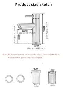 1pc Stainless Steel Bathroom Sink Faucet Single Hole Single Handle Cold And Hot Mixed Washbasin Faucet Countertop Installation (1Hole ) Plating Bathroom Accessories Bathroom Tools - Multicolor - View 2