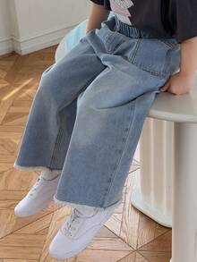 DAZY Young Girls Wide Leg Jeans - Blue - View 8