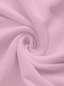 Slaydiva Plus Size Women Solid Color V-Neck Sleeveless Casual Tank Top, Suitable For Summer - Pink - View 5