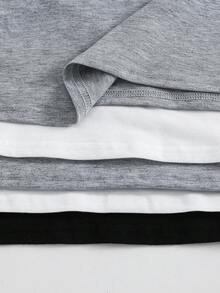 SHEIN 5pcs Pack Basic Casual Comfortable Round Neck Sleeveless Tank Tops, Spring/Summer - Multicolor - View 4