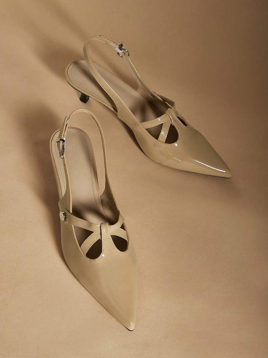 Tacones para mujer - Color del té con leche - Ver 1