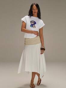 Athîral Women's Casual Dog Graphic T-Shirt,Funny Sunglasses Dog Design, Breathable Cotton Summer Tee - White - View 3