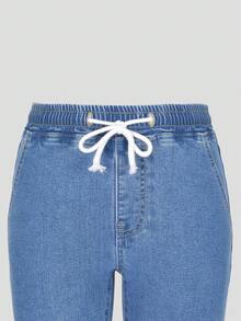 Quần jean denim cho bé gái, hàng mới về mùa xuân/hè, phù hợp mọi mùa, màu xanh denim trung bình, kiểu dáng thoải mái, ôm sát, chất liệu denim co giãn, vải denim cotton mềm mại, thích hợp mặc hàng ngày, đi học, đi làm, tụ họp. - Rửa nhẹ - Xem 7