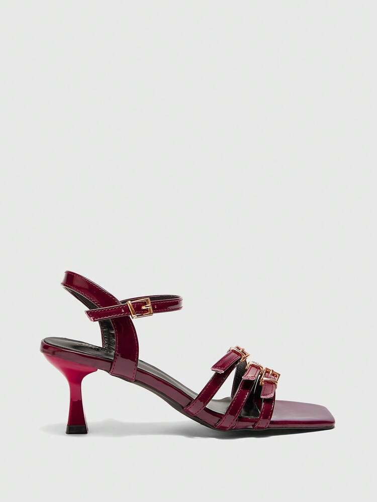 CUCCOO BIZCHIC Women's Fashionable & Elegant Buckle Heeled Sandals, Summer