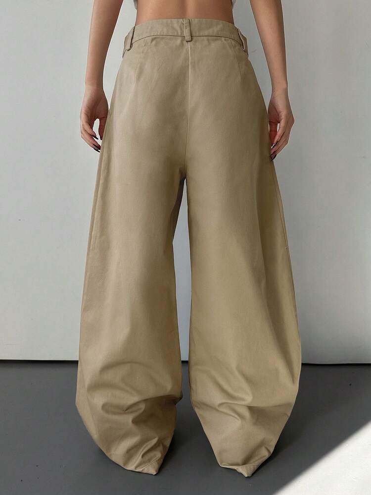 Women's Loose Solid Color Wide Leg Casual Street Pants, Spring/Summer