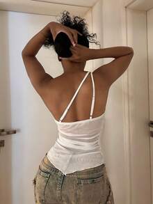 StreetHx 女士黄色吊带背心，HypeZone-D 设计，单肩带配弧形搭扣，不对称下摆，波西米亚风格，适合度假、休闲、海滩穿着 - 彩色 - 查看 2