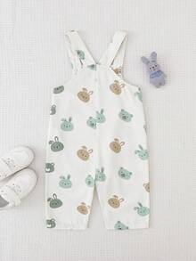 Cozy Pixies Bộ yếm và quần họa tiết gấu hoạt hình cho bé trai, kiểu dáng giản dị và đa năng. - Nhiều màu - Xem 2