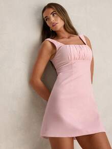 Enchnt Đầm slip dáng xếp ly, kiểu dáng ngọt ngào, thoải mái dành cho nữ. - Hồng - Xem 3