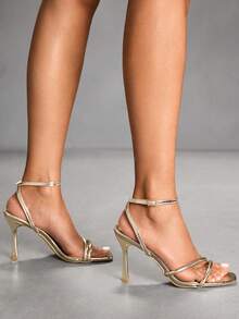 CUCCOO SZL 女士时尚高跟凉鞋 - 金色 - 查看 6