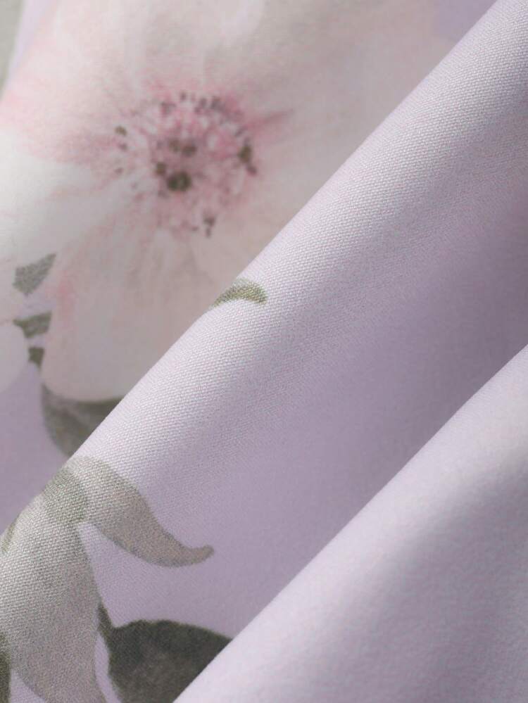 Elegant Floral Print Ruffle Hem Sleeveless Midi Nightgown For Women, Summer