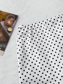 Tween Girls White Polka Dot Skirt With Built-In Shorts - White - View 3