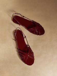 Patent leather, burgundy