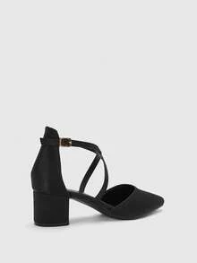 CUCCOO BIZCHIC Women's High Heel Pumps, Thick Heel Office/Commute Shoes - Black - View 4