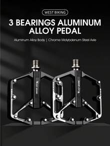 1 Pair WEST BIKING Bicycle Aluminum Alloy Bearings Lubricated Platform Pedals, Mountain Bike Riding Equipment - Multicolor - View 6