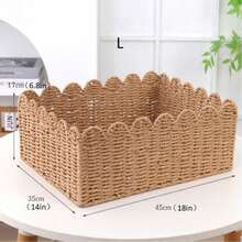 1pc/3pcs Fashion Paper Rope Woven Storage Basket, Multipurpose Organizer Bin For Home, Kitchen, Bathroom, Bedroom, Office - View 8