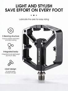 1 Pair WEST BIKING Bicycle Aluminum Alloy Bearings Lubricated Platform Pedals, Mountain Bike Riding Equipment - Multicolor - View 4