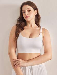 Ocili 1 pieza Sujetador inalámbrico sin costuras para talla grande - Blanco - Ver 3