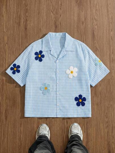 Manfinity Unisex Men's Short Sleeve Shirt With Applique, Spring/Summer