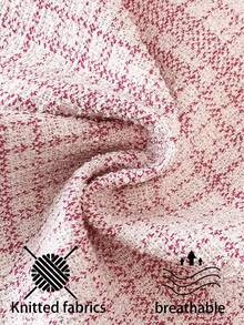 Resyla 女士休闲撞色滚边纽扣衬衫，日常百搭 - 粉色 - 查看 6