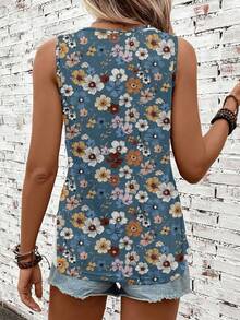 EMERY ROSE 女士休闲简约碎花吊带背心，适合夏季穿着 - 彩色 - 查看 5