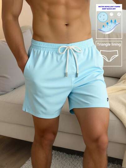 Horizaway Men's Letter Graphic Drawstring Waist Pocket Beach Shorts  Christmas Men S Swim Trunks Matching Swimming Trunks For Men Men Swim Trunks Bathing Suit Swim Suit For Men Bathing Suit For Men BeachModeOn  Christmas Gift